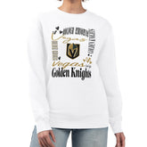 Vegas Golden Knights G-III 4Her by Carl Banks Women's Collage Graphic Fleece Long Sleeve Pullover Sweatshirt - White - NHL 201622755