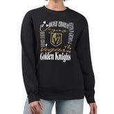 Vegas Golden Knights G-III 4Her by Carl Banks Women's Collage Graphic Fleece Long Sleeve Pullover Sweatshirt - Black - NHL 201622777