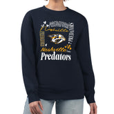 Nashville Predators G-III 4Her by Carl Banks Women's Collage Graphic Fleece Long Sleeve Pullover Sweatshirt - Navy - NHL 201622799