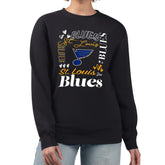 St. Louis Blues G-III 4Her by Carl Banks Women's Collage Graphic Fleece Long Sleeve Pullover Sweatshirt - Black - NHL 201622804