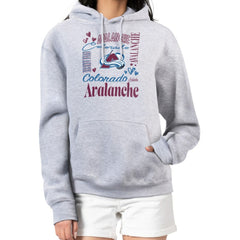 Colorado Avalanche G-III 4Her by Carl Banks Women's Collage Team Graphic Fleece Pullover Hoodie - Heather Gray - NHL 201622847