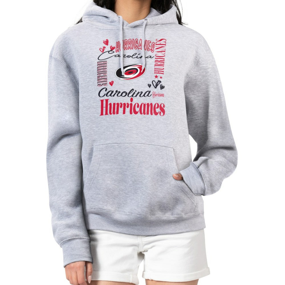 Carolina Hurricanes G-III 4Her by Carl Banks Women's Collage Team Graphic Fleece Pullover Hoodie - Heather Gray - NHL 201622855