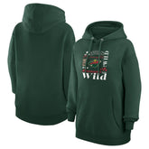 Minnesota Wild G-III 4Her by Carl Banks Women's Collage Team Graphic Tri-Blend Fleece Pullover Hoodie - Olive - NHL 201622906