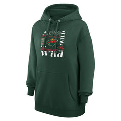 Minnesota Wild G-III 4Her by Carl Banks Women's Collage Team Graphic Tri-Blend Fleece Pullover Hoodie - Olive - NHL 201622906