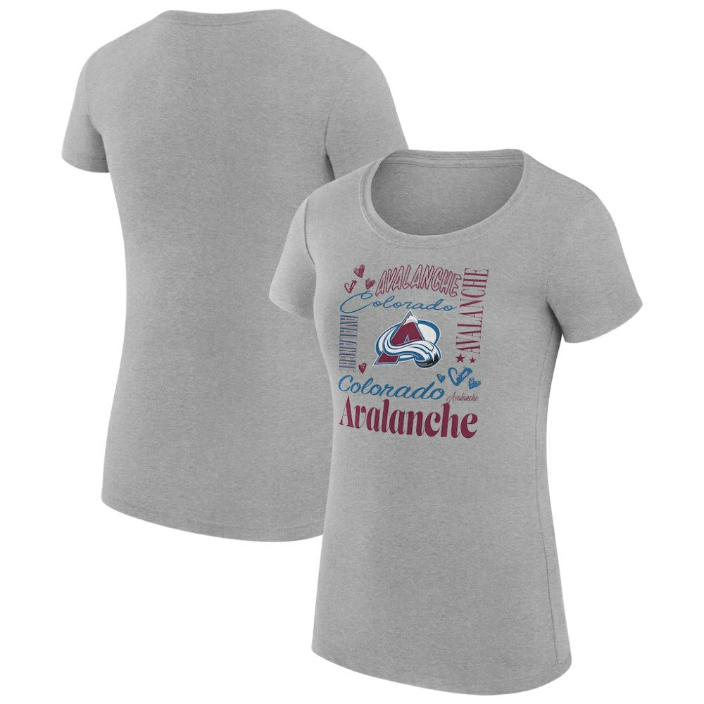 Colorado Avalanche G-III 4Her by Carl Banks Women's Super-Slim Fit Lightweight Collage Team Graphic T-Shirt - Heather Gray - NHL 201622936