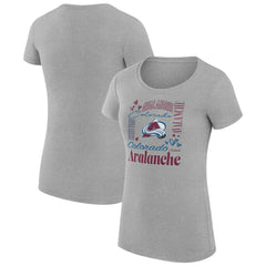 Colorado Avalanche G-III 4Her by Carl Banks Women's Super-Slim Fit Lightweight Collage Team Graphic T-Shirt - Heather Gray - NHL 201622936