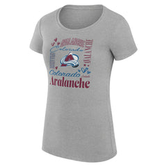 Colorado Avalanche G-III 4Her by Carl Banks Women's Super-Slim Fit Lightweight Collage Team Graphic T-Shirt - Heather Gray - NHL 201622936