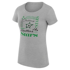Dallas Stars G-III 4Her by Carl Banks Women's Super-Slim Fit Lightweight Collage Team Graphic T-Shirt - Heather Gray - NHL 201622938