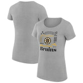 Boston Bruins G-III 4Her by Carl Banks Women's Super-Slim Fit Lightweight Collage Team Graphic T-Shirt - Heather Gray - NHL 201622951