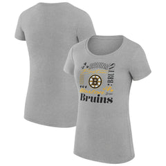 Boston Bruins G-III 4Her by Carl Banks Women's Super-Slim Fit Lightweight Collage Team Graphic T-Shirt - Heather Gray - NHL 201622951