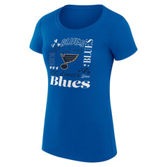 St. Louis Blues G-III 4Her by Carl Banks Women's Super-Slim Fit Lightweight Collage Team Graphic T-Shirt - Blue - NHL 201622964