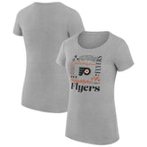 Philadelphia Flyers G-III 4Her by Carl Banks Women's Super-Slim Fit Lightweight Collage Team Graphic T-Shirt - Heather Gray - NHL 201622982