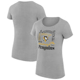 Pittsburgh Penguins G-III 4Her by Carl Banks Women's Super-Slim Fit Lightweight Collage Team Graphic T-Shirt - Heather Gray - NHL 201622996