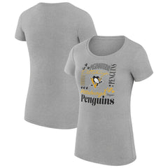 Pittsburgh Penguins G-III 4Her by Carl Banks Women's Super-Slim Fit Lightweight Collage Team Graphic T-Shirt - Heather Gray - NHL 201622996