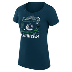 Vancouver Canucks G-III 4Her by Carl Banks Women's Super-Slim Fit Lightweight Collage Team Graphic T-Shirt - Navy - NHL 201623005
