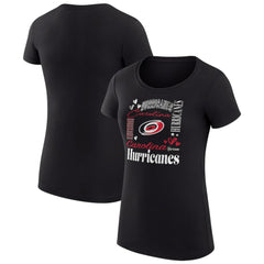 Carolina Hurricanes G-III 4Her by Carl Banks Women's Super-Slim Fit Lightweight Collage Team Graphic T-Shirt - Black - NHL 201623029