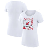 New Jersey Devils G-III 4Her by Carl Banks Women's Super-Slim Fit Lightweight Collage Team Graphic T-Shirt - White - NHL 201623031