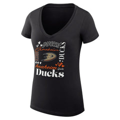 Anaheim Ducks G-III 4Her by Carl Banks Women's Super-Slim Fit Lightweight Collage Team Graphic T-Shirt - Black - NHL 201623045