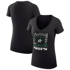 Dallas Stars G-III 4Her by Carl Banks Women's Super-Slim Fit Lightweight Collage Team Graphic T-Shirt - Black - NHL 201623046