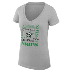 Dallas Stars G-III 4Her by Carl Banks Women's Super-Slim Fit Lightweight Collage Team Graphic T-Shirt - Heather Gray - NHL 201623075