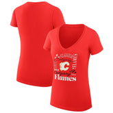 Calgary Flames G-III 4Her by Carl Banks Women's Super-Slim Fit Lightweight Collage Team Graphic T-Shirt - Red - NHL 201623108