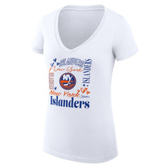 New York Islanders G-III 4Her by Carl Banks Women's Super-Slim Fit Lightweight Collage Team Graphic T-Shirt - White - NHL 201623115
