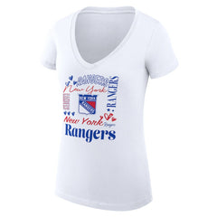 New York Rangers G-III 4Her by Carl Banks Women's Super-Slim Fit Lightweight Collage Team Graphic T-Shirt - White - NHL 201623120
