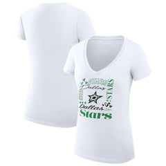 Dallas Stars G-III 4Her by Carl Banks Women's Super-Slim Fit Lightweight Collage Team Graphic T-Shirt - White - NHL 201623130