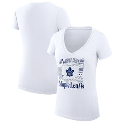Toronto Maple Leafs G-III 4Her by Carl Banks Women's Super-Slim Fit Lightweight Collage Team Graphic T-Shirt - White - NHL 201623138