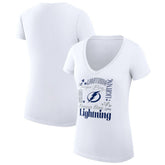 Tampa Bay Lightning G-III 4Her by Carl Banks Women's Super-Slim Fit Lightweight Collage Team Graphic T-Shirt - White - NHL 201623140