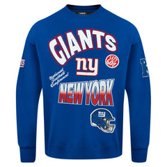 New York Giants Pro Standard Turn It Up Drop Shoulder Pullover Sweatshirt Royal