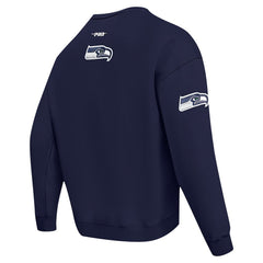 Seattle Seahawks Pro Standard Turn It Up Drop Shoulder Pullover Sweatshirt College Navy