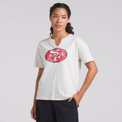 Fanatics San Francisco 49ers Women's Trick Play Slub Boxy T-Shirt Cream