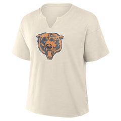 Fanatics Chicago Bears Women's Trick Play Slub Boxy T-Shirt Cream