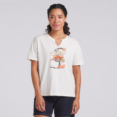 Fanatics Cleveland Browns Women's Trick Play Slub Boxy T-Shirt Cream