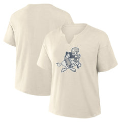Fanatics Dallas Cowboys Women's Trick Play Slub Boxy T-Shirt Cream