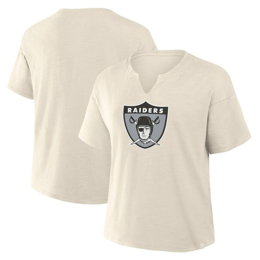 Fanatics Las Vegas Raiders Women's Trick Play Slub Boxy T-Shirt Cream