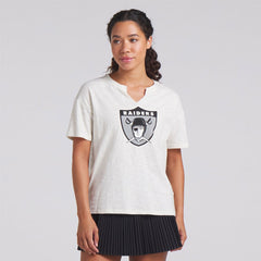 Fanatics Las Vegas Raiders Women's Trick Play Slub Boxy T-Shirt Cream