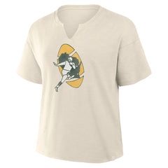 Fanatics Green Bay Packers Women's Trick Play Slub Boxy T-Shirt Cream