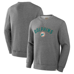 Fanatics Miami Dolphins Loop Terry Pullover Sweatshirt Heather Gray