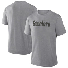 Fanatics Pittsburgh Steelers Pass Rush Tri-Blend T-Shirt Heather Gray