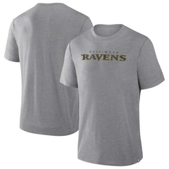 Fanatics Baltimore Ravens Pass Rush Tri-Blend T-Shirt Heather Gray