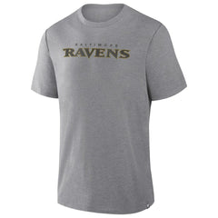 Fanatics Baltimore Ravens Pass Rush Tri-Blend T-Shirt Heather Gray