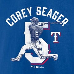 Corey Seager Texas Rangers Player Swing T-Shirt - Royal - MLB on Sale