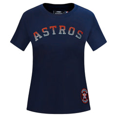 Houston Astros Pro Standard Women's Rhinestone Slim Fit T-Shirt - Navy - MLB Discount