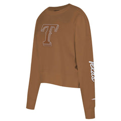 Texas Rangers Pro Standard Women's Paint The City Pullover Cropped Sweatshirt - Brown - MLB Online