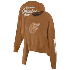 Baltimore Orioles Pro Standard Women's Paint The City Pullover Cropped Sweatshirt - Brown - MLB Sale