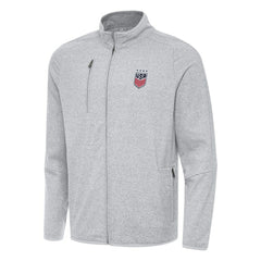 USWNT Antigua Hold-Up Tri-Blend Full-Zip Jacket Heather Gray