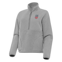 USWNT Antigua Women's Figure Quarter-Zip Jacket Gray
