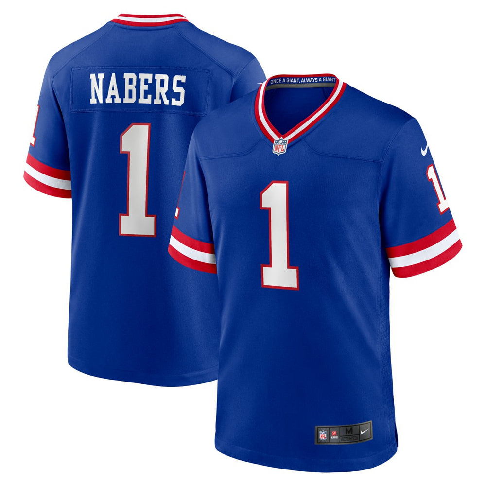 Nike Malik Nabers New York Giants Game Player Jersey Royal